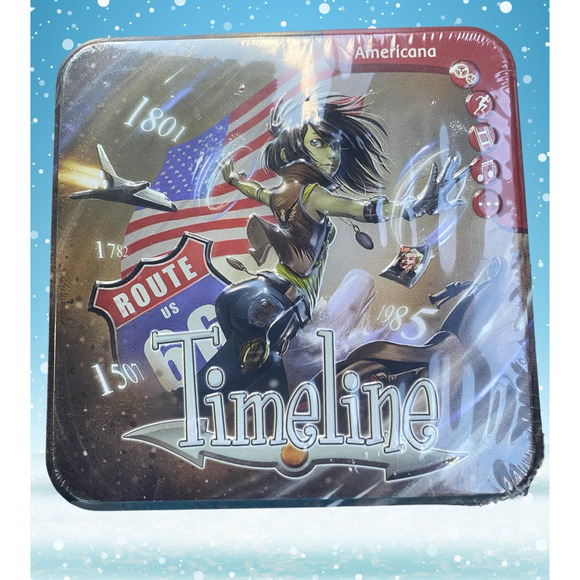 Asmodee Card Game Timeline - Americana Tin Box History Trivia Educational SEALED - Picture 1 of 5